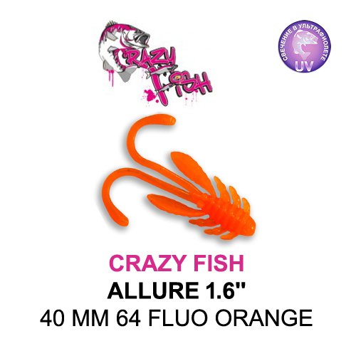 CRAZY FISH ALLURE 40 MM COLOR: 64 FLUO ORANGE