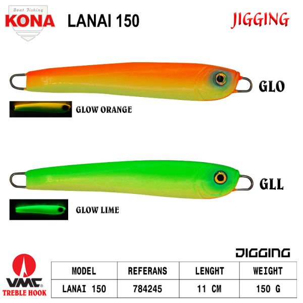 Kona Lanai Jig 150gr GLO