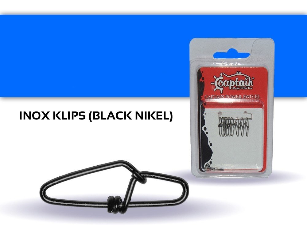 Captain 5017 Sahte Balık Klipsi Snap Strong 10'lu Paket Black Nikel 00
