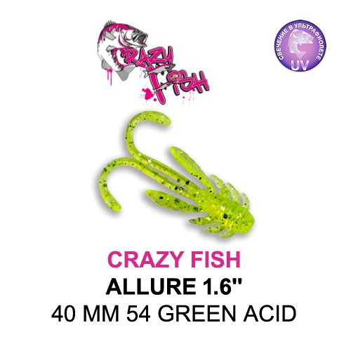 CRAZY FISH ALLURE 40 MM COLOR: 54 GREEN ACID