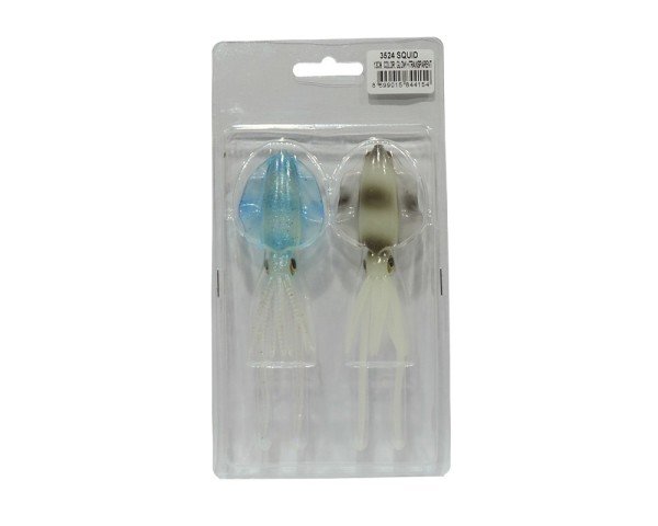 Captain 3524 Soft Squid Deep 13cm Silikon Suni Yem 2'li Set Blue-Glow