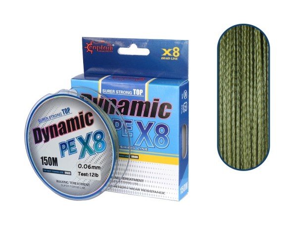 Captain Dynamic Soft PE 8 Örgü Spin İp Misina 150mt Yeşil 0.06 mm