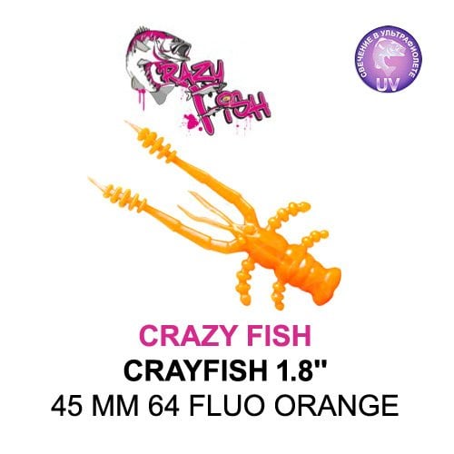 CRAZY FISH CRAYFISH 45 MM COLOR: 64 FLUO ORANGE