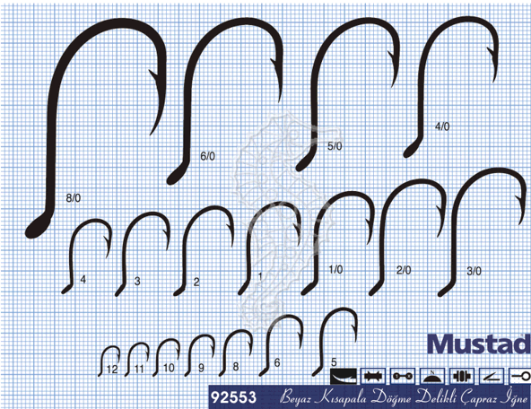 Mustad Olta İğnesi 92553 25li Standart - NO:6-0