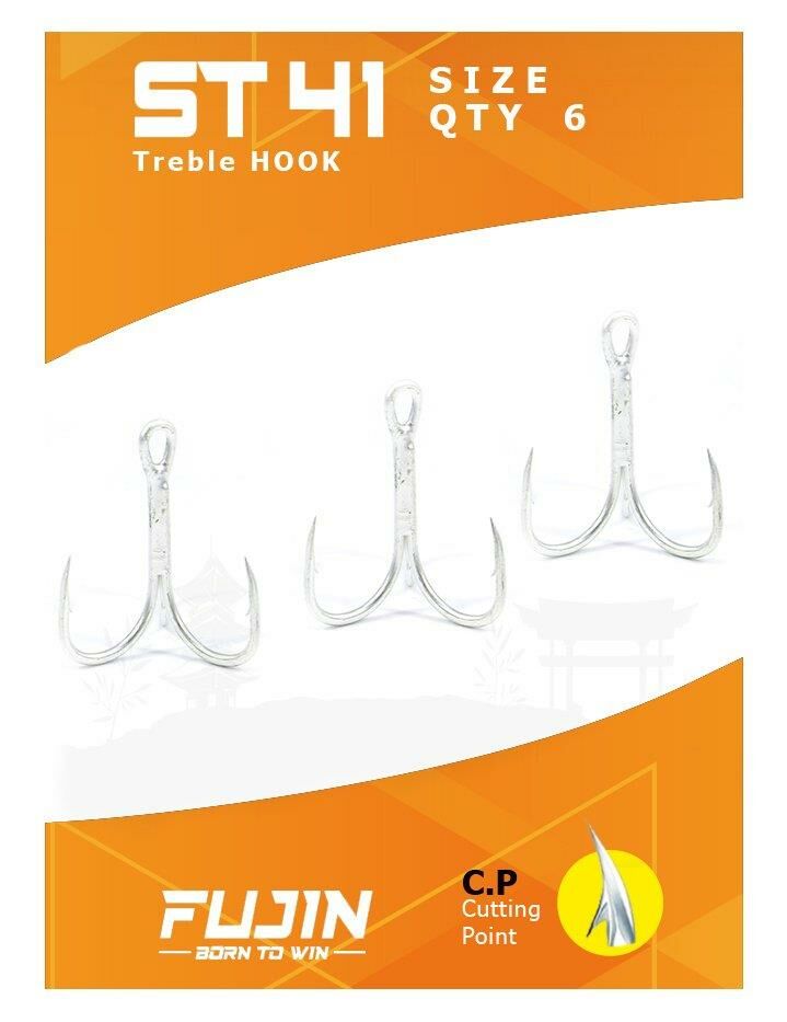 Fujin ST41 Üçlü Maket Balık İğnesi Nickel 