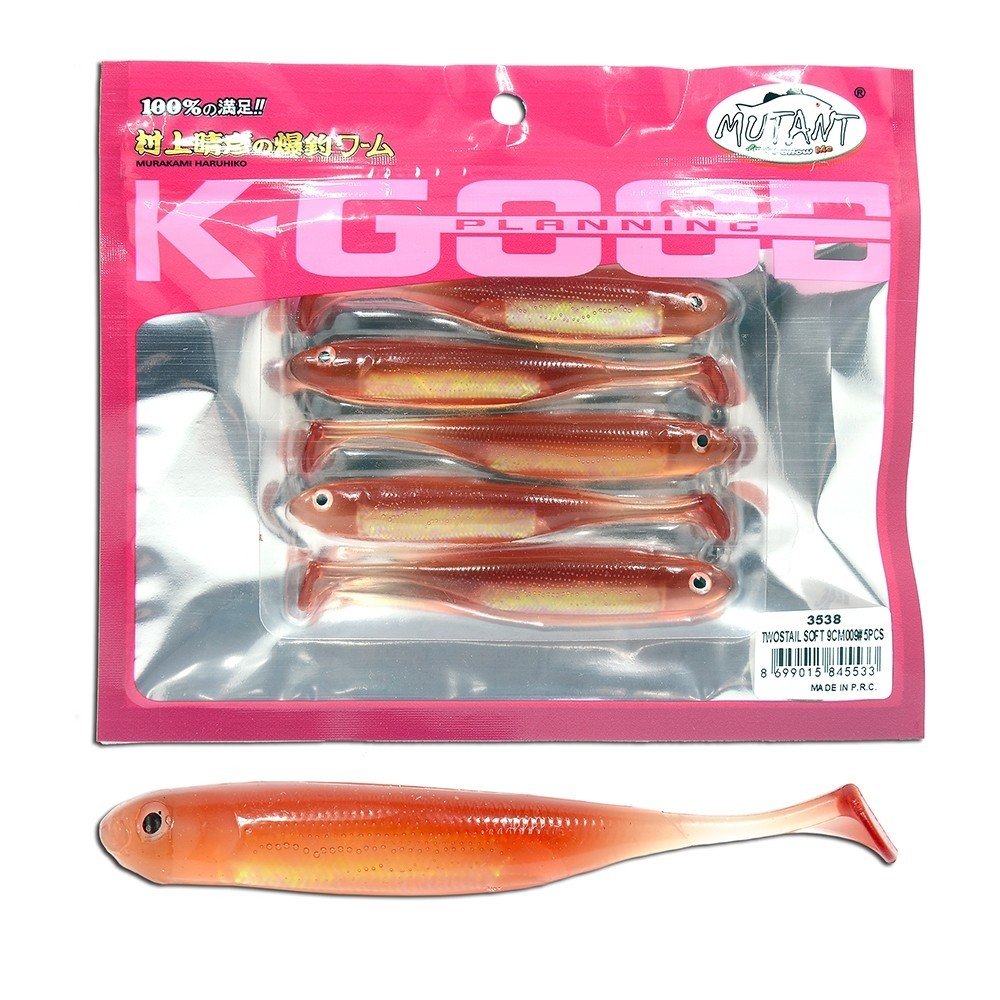 Mutant 3538 Twost Tail Flash 9cm Levrek Silikonu 5li Paket Suni Yem 009