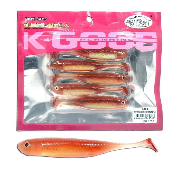 Mutant 3538 Twost Tail Flash 9cm Levrek Silikonu 5li Paket Suni Yem 009