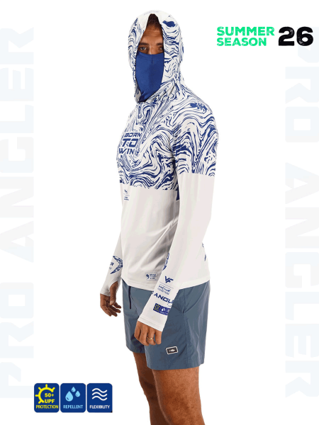 Fujin Pro Angler S26 BuffHoodie Izohips White Blue