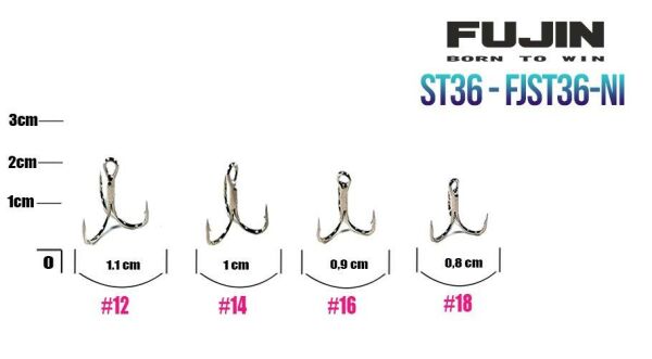 Fujin ST36 Üçlü Maket Balık iğnesi Nickel 