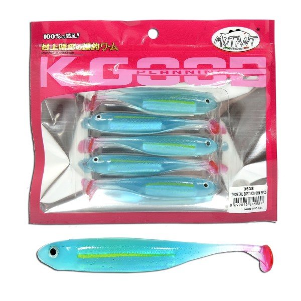 Mutant 3538 Twost Tail Flash 9cm Levrek Silikonu 5li Paket Suni Yem 011