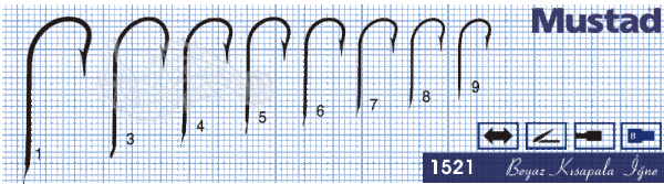 Mustad Olta İğnesi 1521 100lü