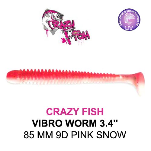 CRAZY FISH VIBRO WORM / 85 MM / COLOR: 9D PINK SNOW