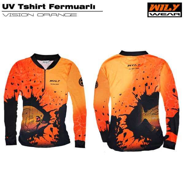 Wily Wear UV T-Shirt Fermuarlı Vision Orange XL