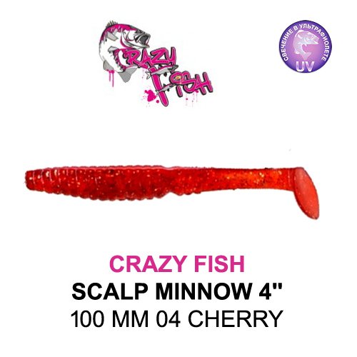 CRAZY FISH SCALP MINNOW / 100 MM / COLOR: 04 CHERRY