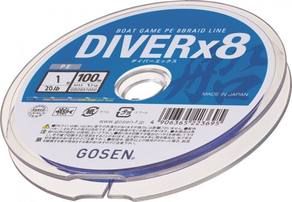 Gosen Diver Bot Game PE 8 Örgü Çıkrık İpi 100mt Multi Color 