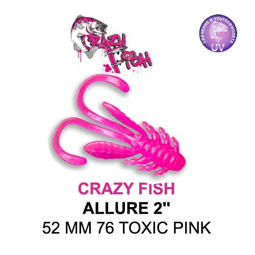CRAZY FISH ALLURE 52 MM COLOR: 76 TOXIC PINK