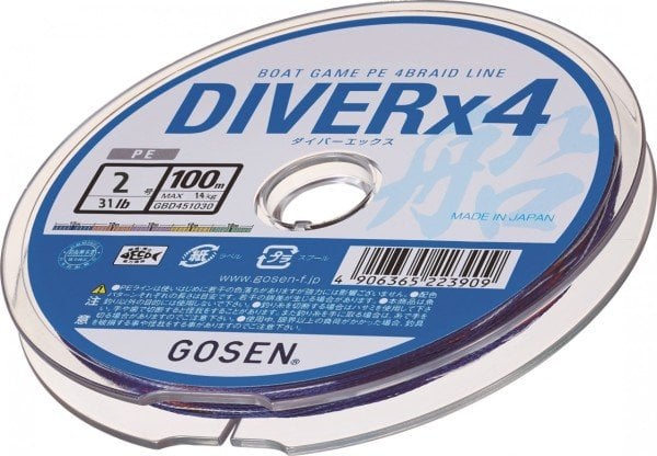 Gosen Diver Bot Game PE 8 Örgü Çıkrık İpi 100mt Multi Color 