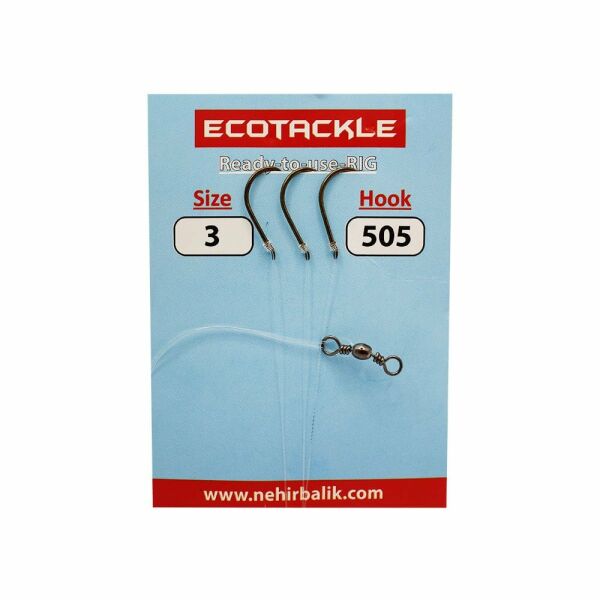 Ecotackle Fırdöndülü Yemli Takım 505 Bronz 3 İğne 100P 4