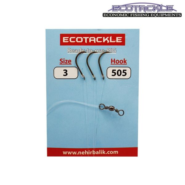 Ecotackle Fırdöndülü Yemli Takım 505 Bronz 3 İğne 100P 5