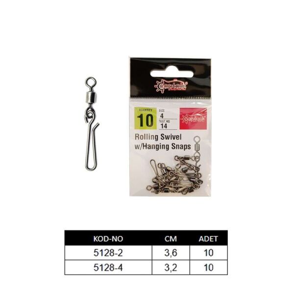 Captain 5128 Speed Sahte Balık Klipsi 10lu Paket Black Nikel