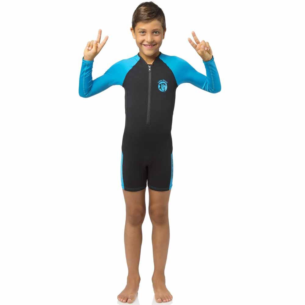 Cressi Little Shark Junior Shorty LS Dalış Elbisesi BLACK / BLUE - 2MM - 5/6 YAŞ