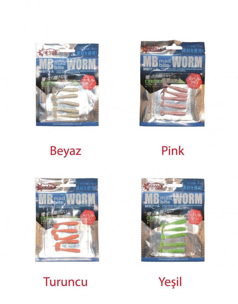 Captain 3522 Mad Bite Worm T Tail 3.6cm Aromalı LRF Silikon Yem 5'li Set Pink