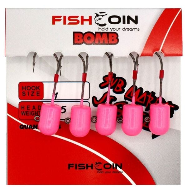 Fishcoin Bomb Jighead Pink Glow 6-3 Gr