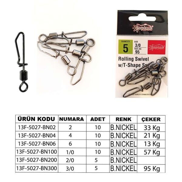 Captain 5027 Kilitli Klips Speed 10lu Paket Black Nikel