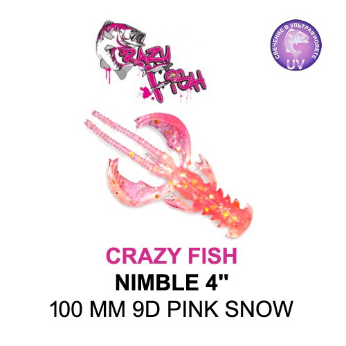 CRAZY FISH NIMBLE 100 MM COLOR: 9D PINK SNOW
