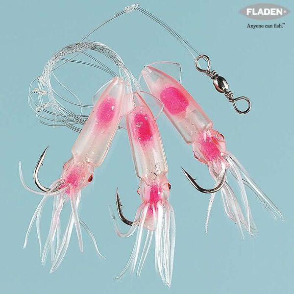 Fladen Pink Squid 3 Köstek Hazır Takım 2/0