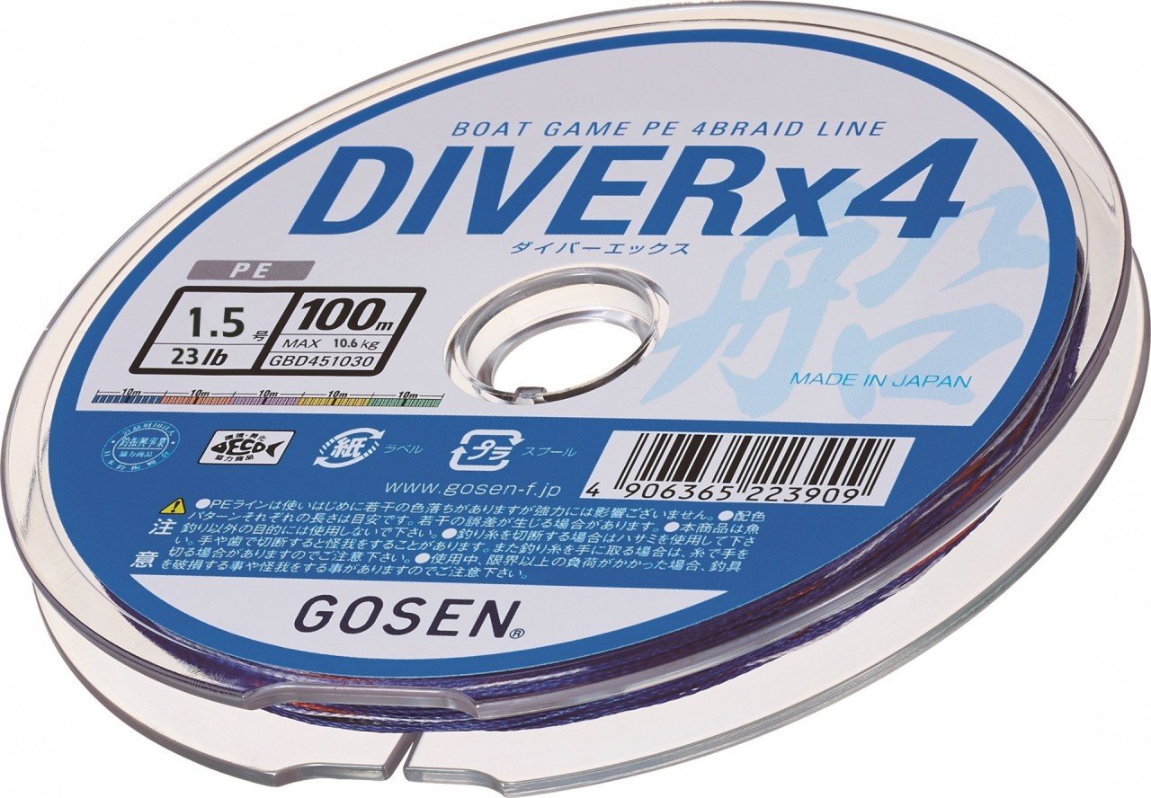 Gosen Diver Bot Game PE 4 Kat İpi Misina 100mt Multi Color 1.5 PE