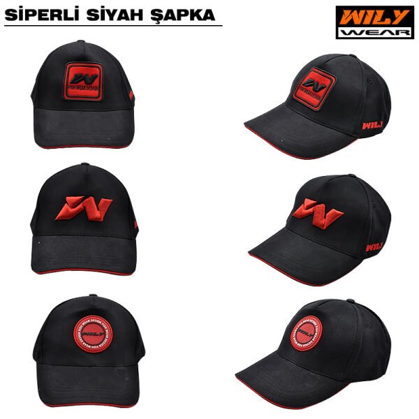 Wily Wear Sandviç Siperli Şapka Siyah W Logolu