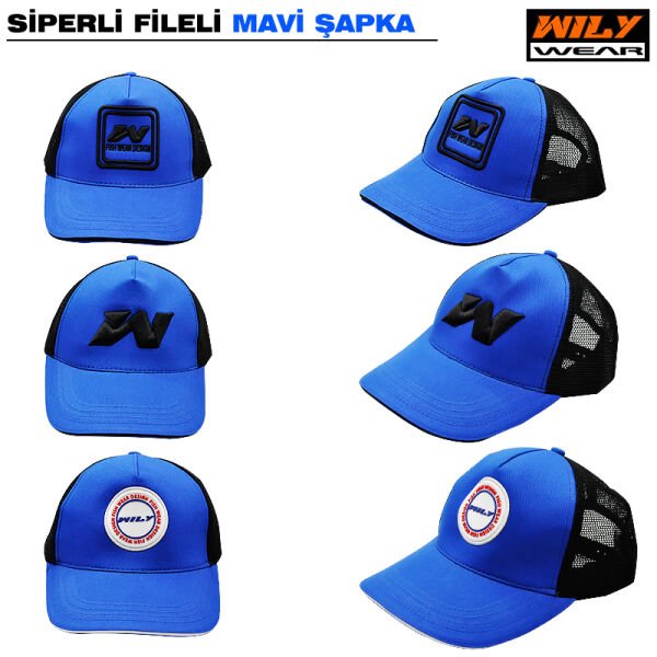 Wily Wear Sandviç Siperli Fileli Şapka Mavi W Logolu