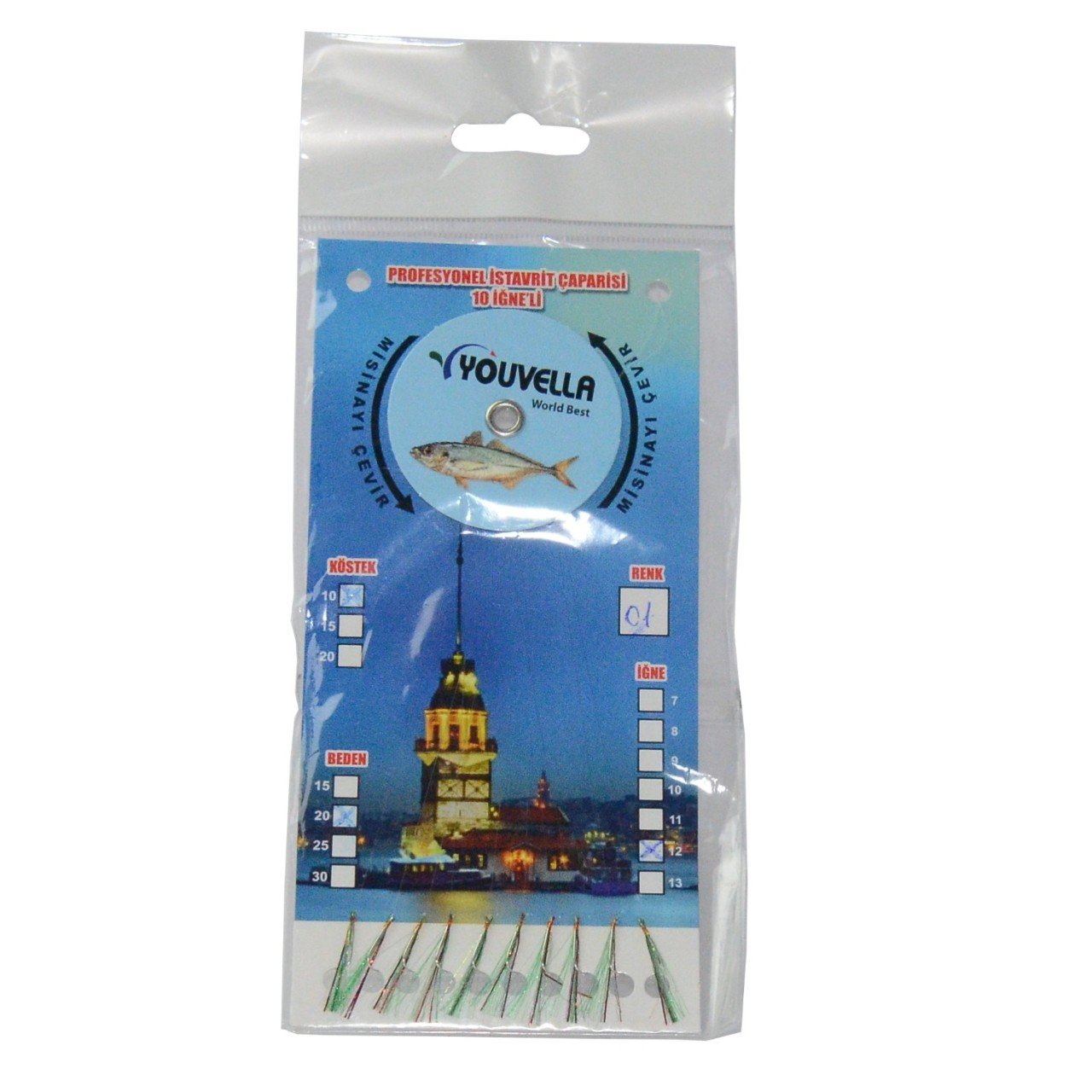 Youvella 7574 İstavrit Çaparisi 10 İğne Kolay Açılan 0.15x0.25mm 01