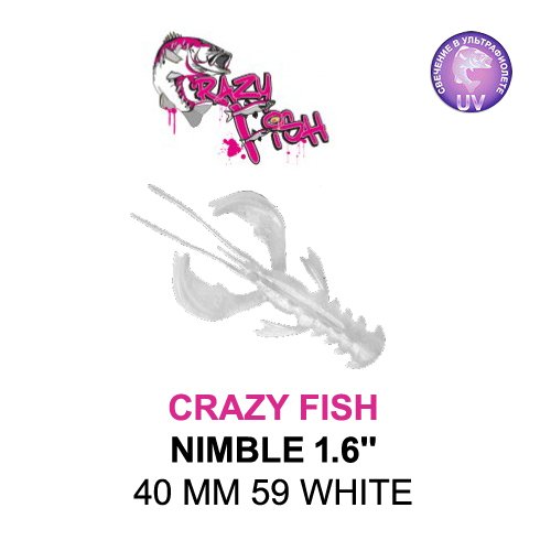 CRAZY FISH NIMBLE 40 MM COLOR: 59 WHITE