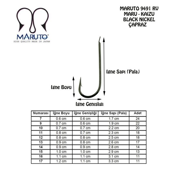 Maruto 9491 Rv Çapraz Bn İğne No:12 (18Pcs)