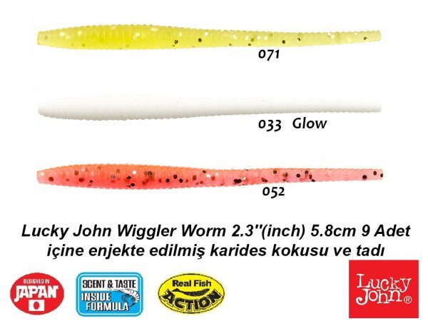 Lucky John Wiggler Worm 2.3'' (5.8cm) 9 Adet 052