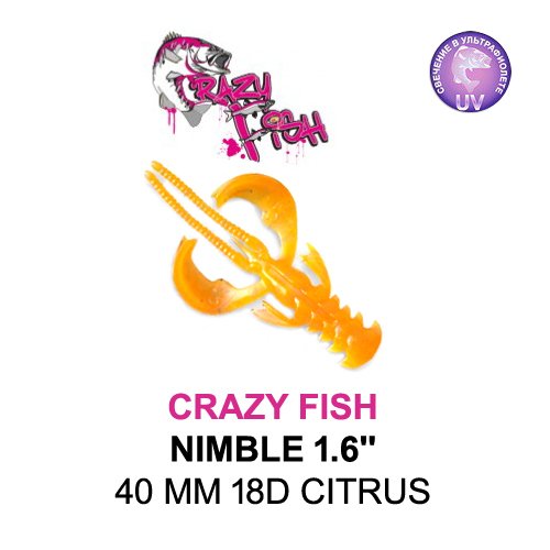 CRAZY FISH NIMBLE 40 MM COLOR: 18D CITRUS