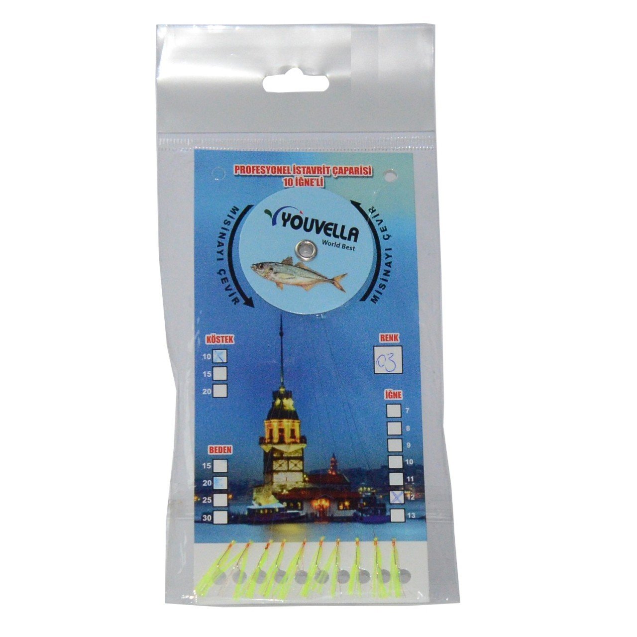 Youvella 7574 İstavrit Çaparisi 10 İğne Kolay Açılan 0.15x0.25mm 03