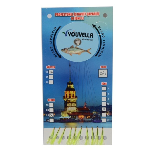 Youvella 7574 İstavrit Çaparisi 10 İğne Kolay Açılan 0.15x0.25mm 04