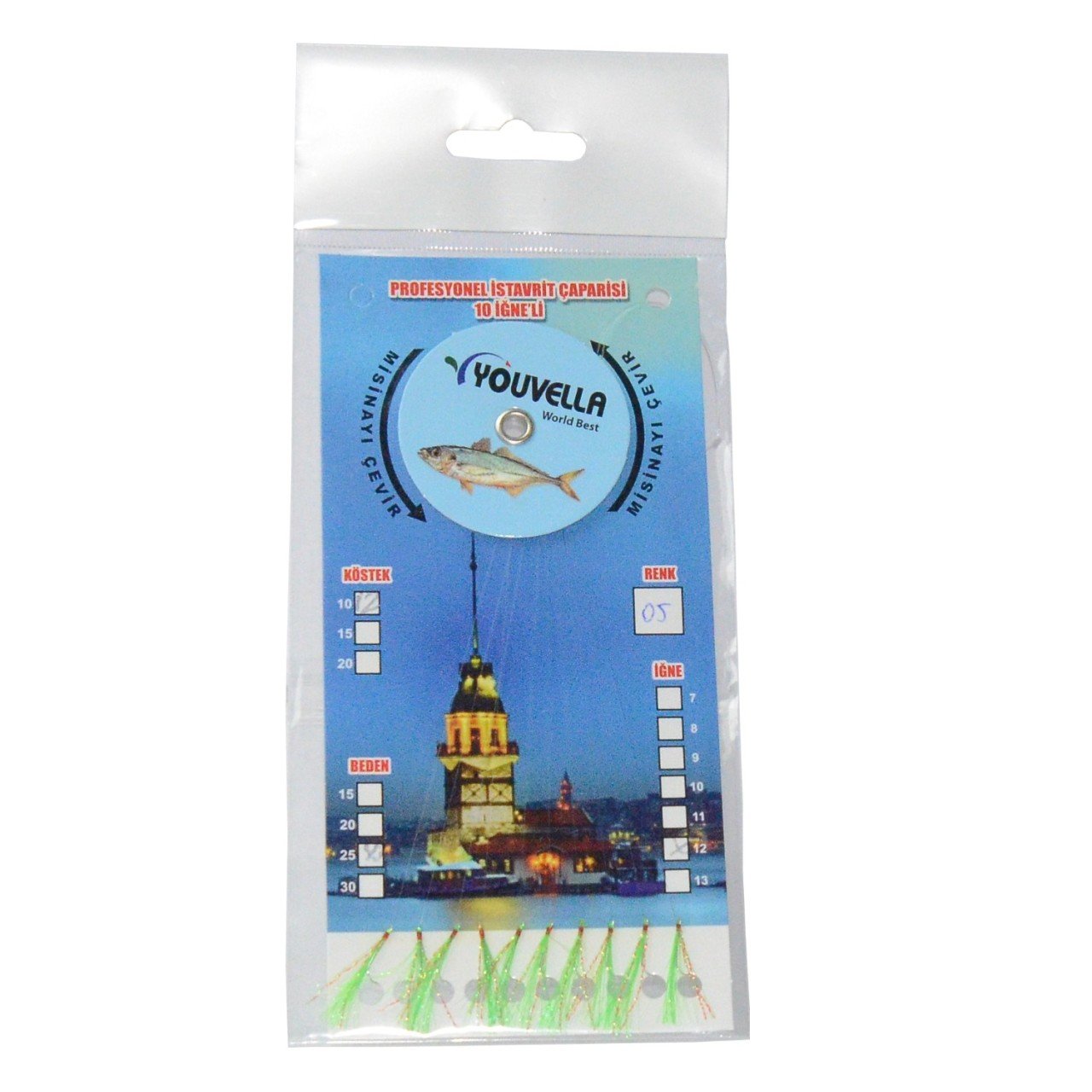 Youvella 7574 İstavrit Çaparisi 10 İğne Kolay Açılan 0.15x0.25mm 05