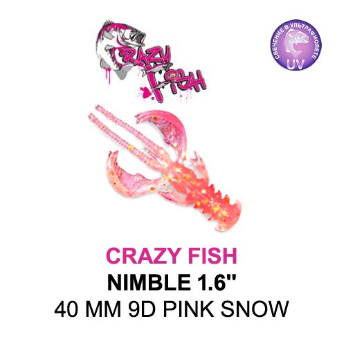 CRAZY FISH NIMBLE 40 MM COLOR: 9D PINK SNOW