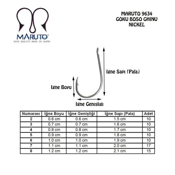 Maruto 9634 Nikel İğne No:3 (10Pcs)