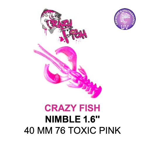 CRAZY FISH NIMBLE 40 MM COLOR: 76 TOXIC PINK