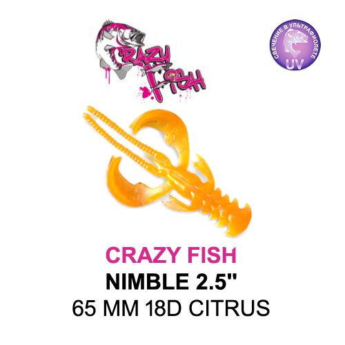 CRAZY FISH NIMBLE 65 MM COLOR: 18D CITRUS