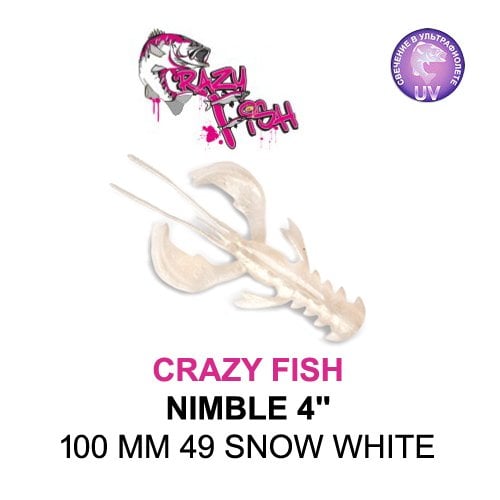 CRAZY FISH NIMBLE 100 MM COLOR: 49 SNOW WHITE