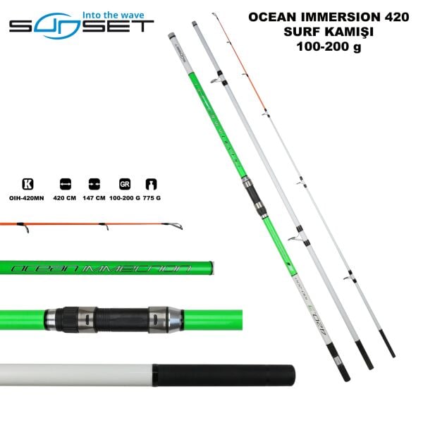 Ocean Immersion Hybrid MN 420+ Kaido Asura 12000 3 Parçalı Surf Olta Seti
