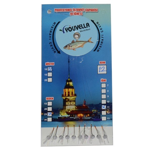 Youvella 7574 İstavrit Çaparisi 10 İğne Kolay Açılan 0.15x0.25mm 