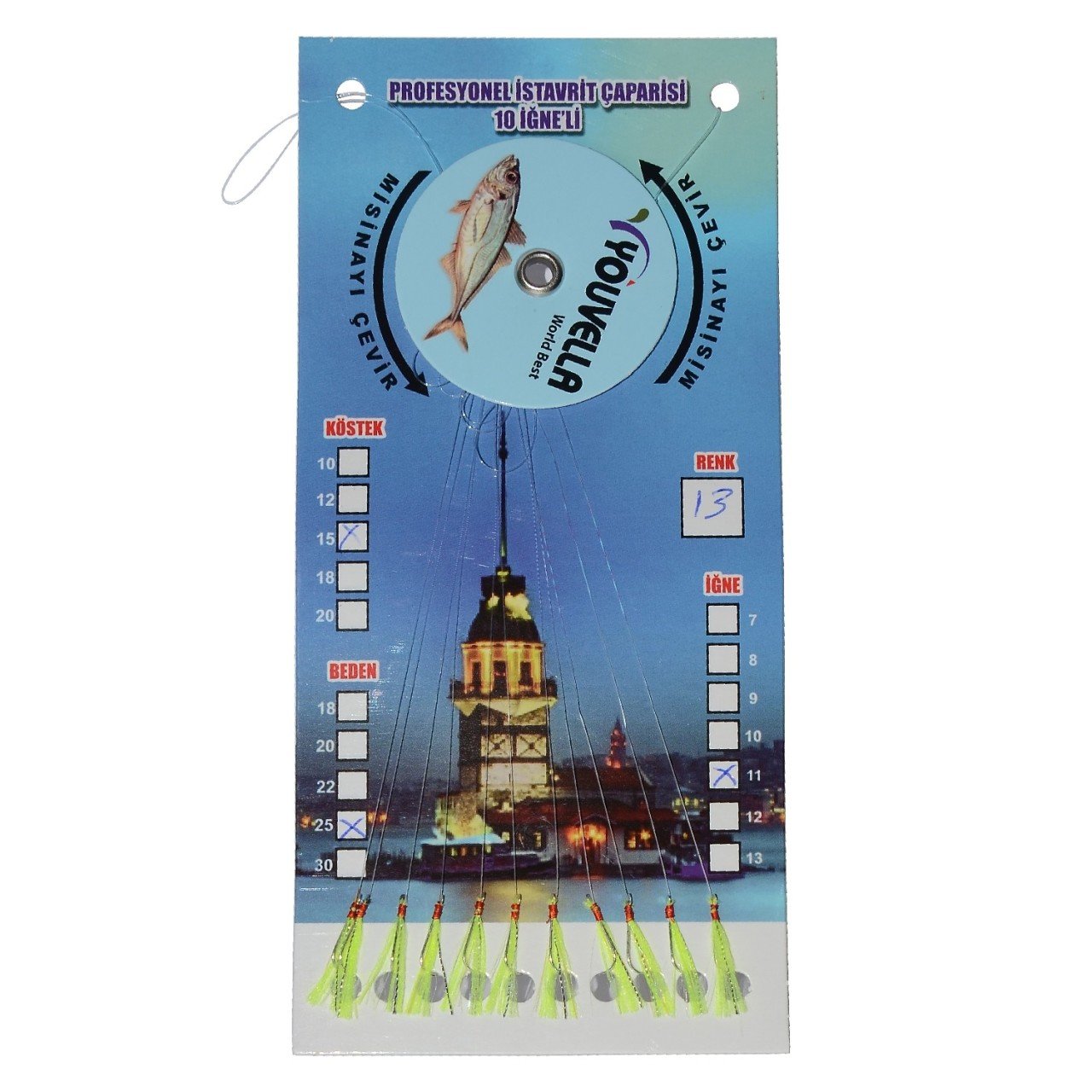 Youvella 7574 İstavrit Çaparisi 10 İğne Kolay Açılan 0.15x0.25mm 