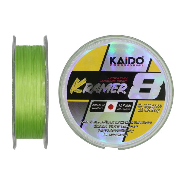 Kramer Japan 8X Braid 250 Mt Lime Green 0.18 Mm